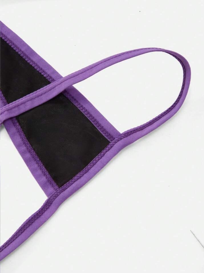 FANDY Men's DrisQ Laser Cut Out Bow Decor Briefs Underwear